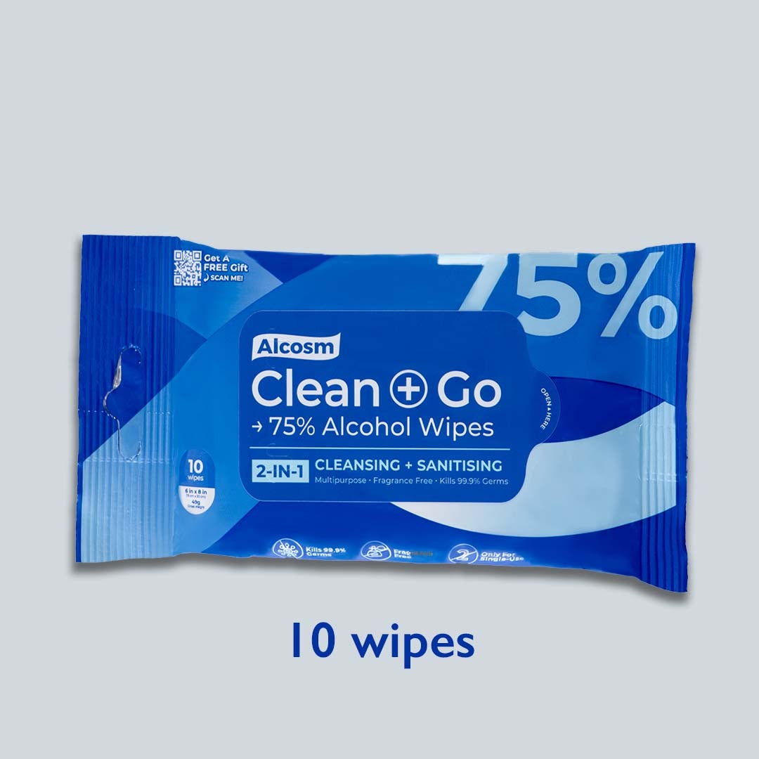 75% Alcohol Classic Wipes  - 10 wipes