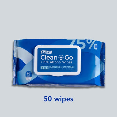 50 Wipes - 75% Alcohol Classic Wipes